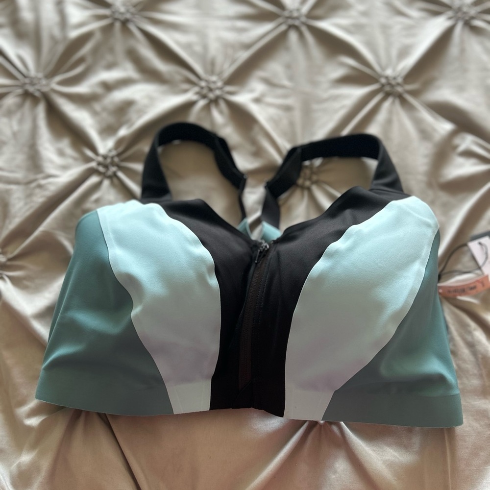 Victoria's Secret Black and Light Blue Sports Bra